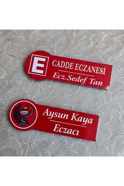 SIRADIŞI REKLAM YAKA İSİMLİK mıknatıslı eczacı,diş hekimi,beauty otel,cafe ki...
