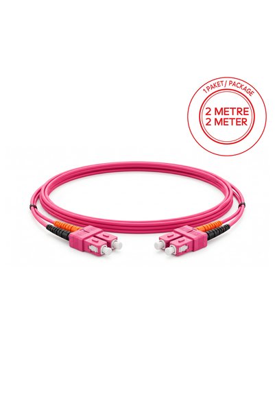 ALFAFONET Sc/Pc-Sc/Pc Multimode Om4 Duplex 2 Meters Fiber Patch Cord