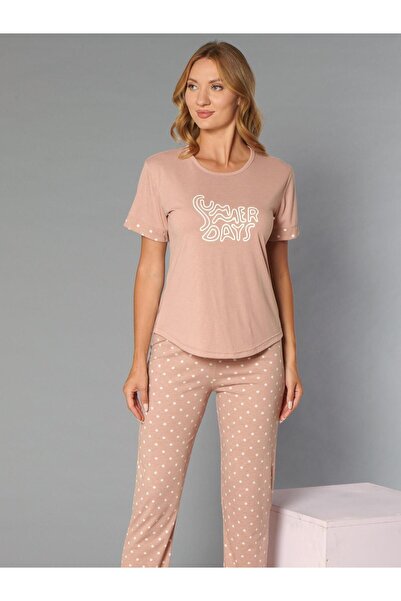 DOWRY Women's T-Shirt Pants Pajama Set Comfortable Home Wear Long Bottom Wome...