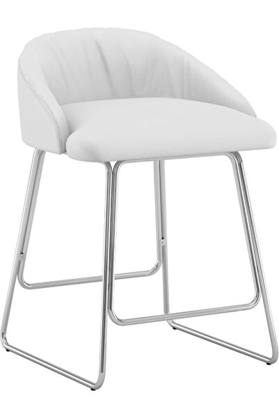 Sauder Boyle Faux Leather and Metal Counter Stool