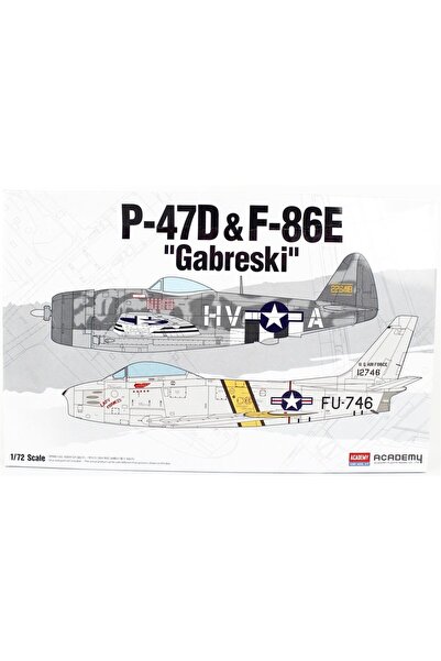 Academy 12530 1/72 Scale, P-47D & F-86E (Gabreski) Le Fighter Aircraft Unasse...