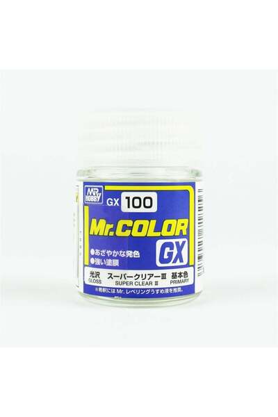 Mr. Hobby Mr.Hobby GX-100 18 ml. Super Clear III, Mr.Color Serisi Model Boyası