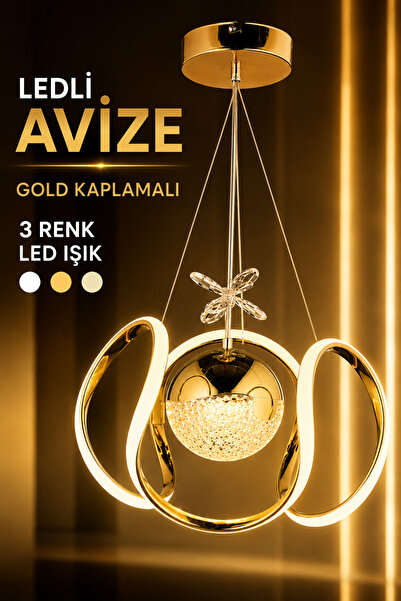 NisaLuce Nisa Luce Harmony Ledli Avize - Gold •• Led Avize Salon Avize Tavan ...