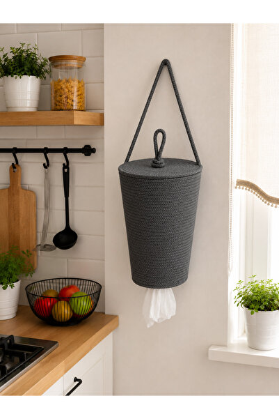 ÖRGÜM Suport pentru pungi Coș organizator pentru pungi cu capac decorativ 30x...