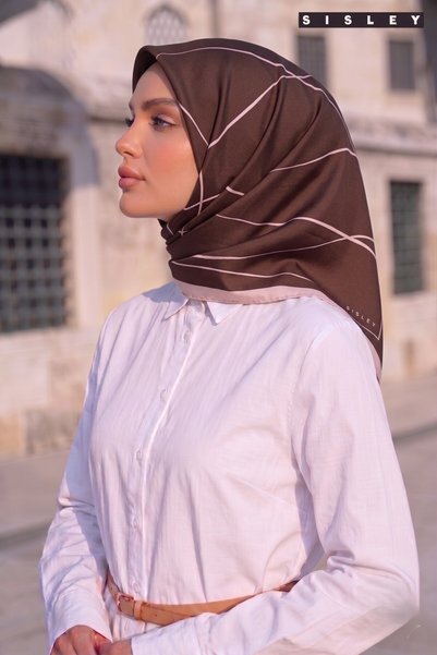 Sisley وشاح حرير ساتان-2038-90*90