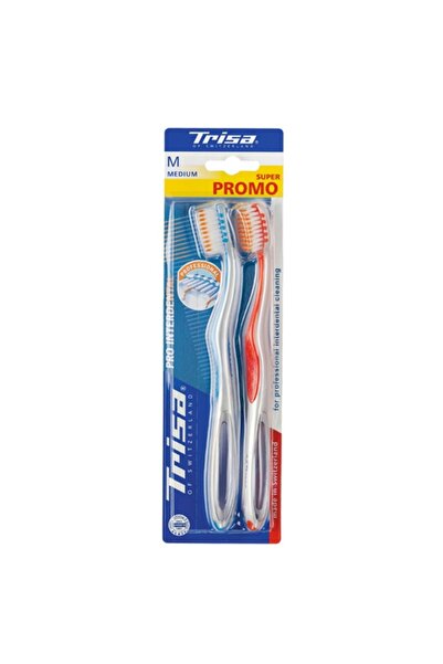 Trisa Periuță de dinți manuală Pro Interdental Duo Medium 658499 Multicoloră