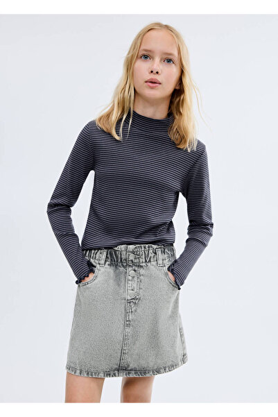 MANGO Kids Fustă din denim Paperbag