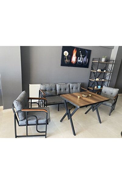 Serdemdizayn serdem 3-1-1-masa bahçe balkon mobilyası gri