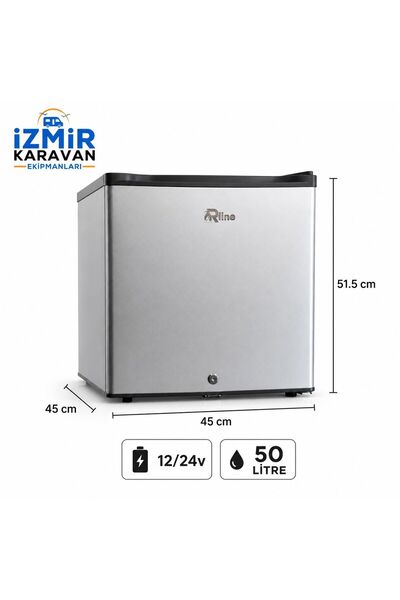 R LINE 50 Lt Karavan Tekne Buzdolabı Kompresörlü 12/24v ( gri