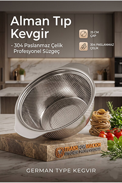Transformacion German Type Colander - 304 Stainless Steel Professional Strain...