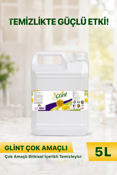 GLİNT Çok Amaçlı Bitkisel İçerikli Yüzey Temizleyici 5 Litre Büyük Boy Leke v...