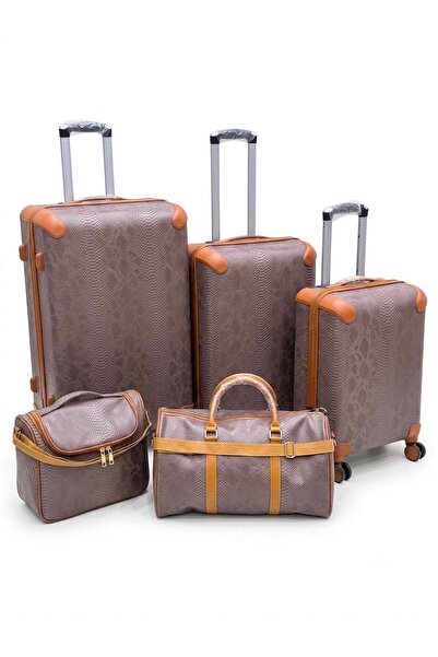 sea gulf Leather Suitcase Luggage 5 Pieces Set Travel Bags