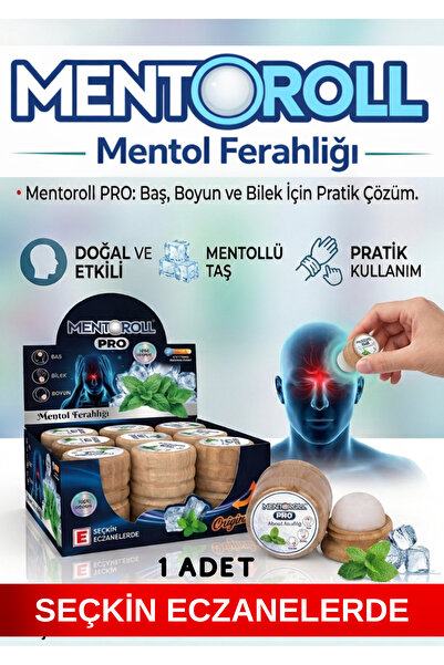 Mentoroll Mentol Taşı Migrentaşı | Menthol Baş Ağrısı Rahatlatıcı, Şakak Seri...