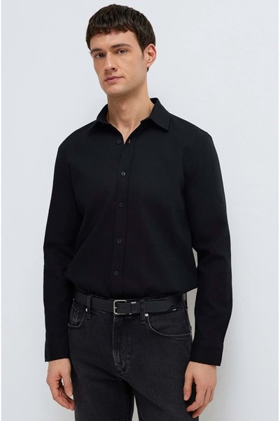 Mavi M0211656 Seal Logo Detailed Shirt Men's Shirt Black