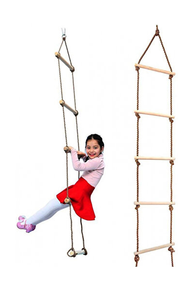 Children Wooden rope 6 Ladder Montessori Educational Trapezoidal Swing Climbing Tower Gymnastic Swing