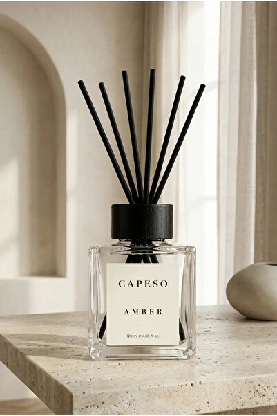 Capeso Amber 120 ml Çubuklu Oda Kokusu - Kalıcı & Dekoratif Reed Diffuser