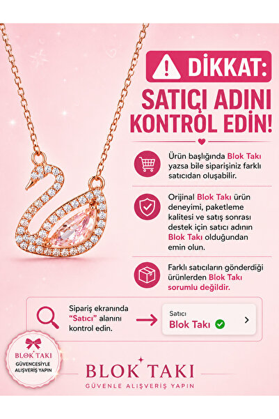 Blok Takı KUĞULU KOLYE