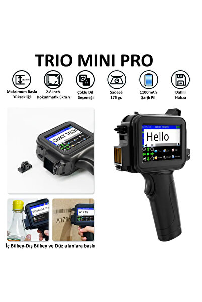 Pozitifjet TRIO MİNİ PRO el tipi inkjet kodlama makinesi