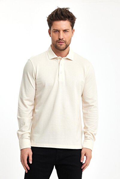 ENQUE تي شيرت رجالي مريح بياقة بولو وأكمام طويلة