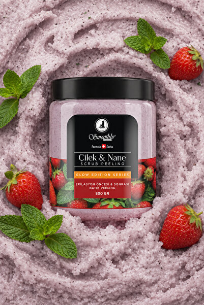 Smoothly Epilasyon Ağda Sonrası Batık Peeling Çilek Nane Peeling 800ml + Bisküvi Peeling + Tüy Geciktirici