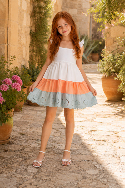 Mutlu Kids Multi-Colored Strappy Girls' Dress