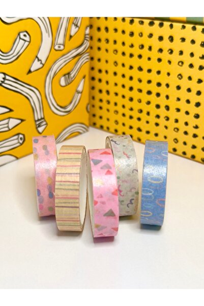 Padme studio 5 Adet Washi Bant / Desenli Bant / Scrapbooking / Bullet Journal...