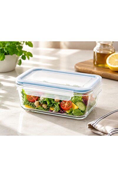 Glasslock Glass Storage Container 715 ml, Leakproof Microwave Safe Rectangula...