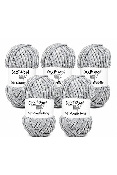 Coziwool Kadife El Örgü İpliği Soft Chenille Bulky 5'li paket, 5X100 Gr. 120 ...