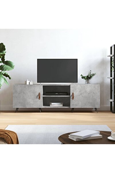 Concept Comodă TV, gri beton, 150x30x50 cm, lemn compozit