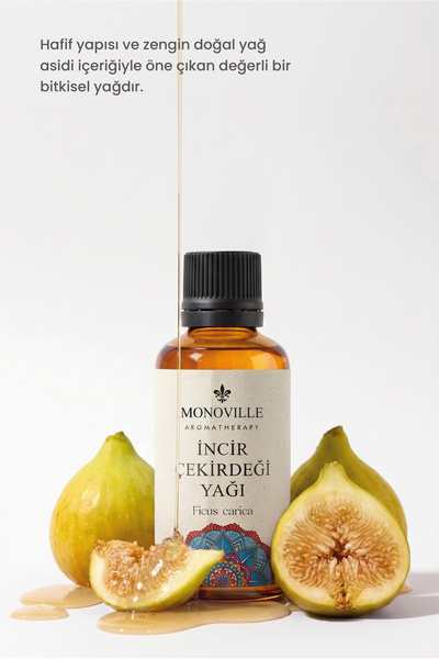 Monoville İncir Çekirdeği Yağı 30 ml Soğuk Sıkım Saf ve Doğal (Fig Seed Oil)