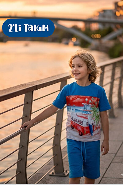 Hilal Akıncı Kids Момчешки комплект от 2 части: тениска с кръгло деколте и пр...