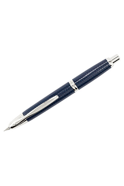 Pilot Stilou grafic fără capac, vârf mediu, albastru grafit, Rhodium