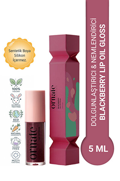 ORNATE Blackberry Lip Oil Gloss Dolgunlaştırıcı Efekt Nemlendirici, Parlatıcı...