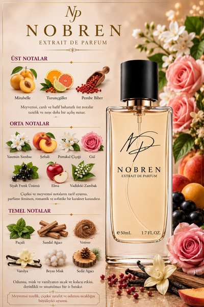 NOBREN Dahlia Divin Tarzı Kadın Parfümü 50 ml – Çiçeksi, Zarif ve Kalıcı