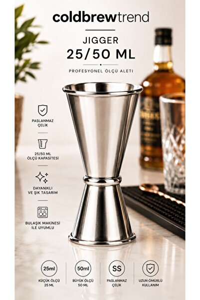 Genel Markalar İkili Çelik Ölçek - Jigger 25/50 ML