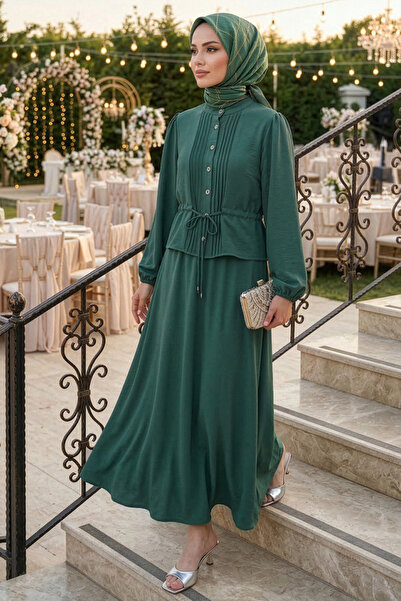 N.S NEVA STYLE Skirted Mint Hijab Double Set 20239Mint