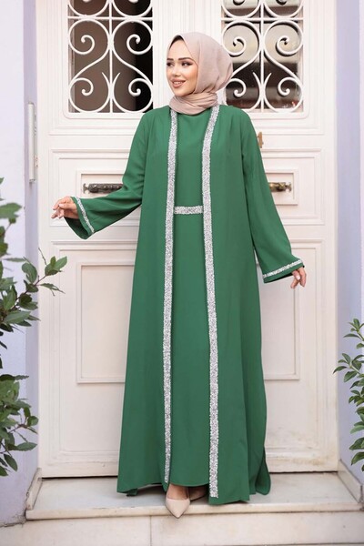 N.S NEVA STYLE Costum verde din două piese cu rochie 76852Y