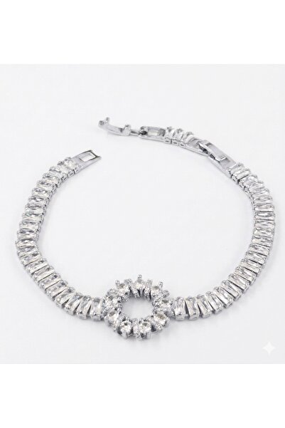Siya Silver Waterway Zircon Stone Bracelet