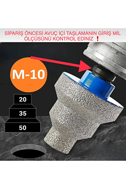 BGA M10 Konik Kademeli Elmas Avuç içi taşlama Matkap Ucu Fayans Mermer Granit...