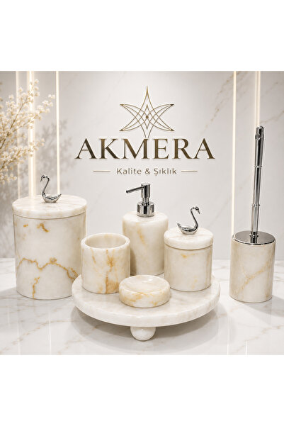 Akmera Home Yellow Toned Marble Ball Footed Real Marble 7 Piece Ultra Luxury ...