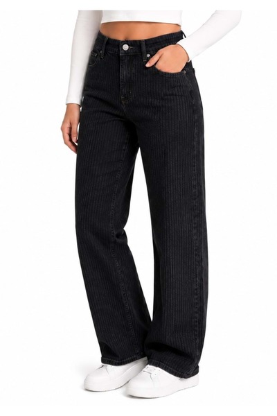 Mavi M1010600-A3668 Dokuma Pantolon Bol Kesim Düz Paça Jean Kadın Kot Pantolo...