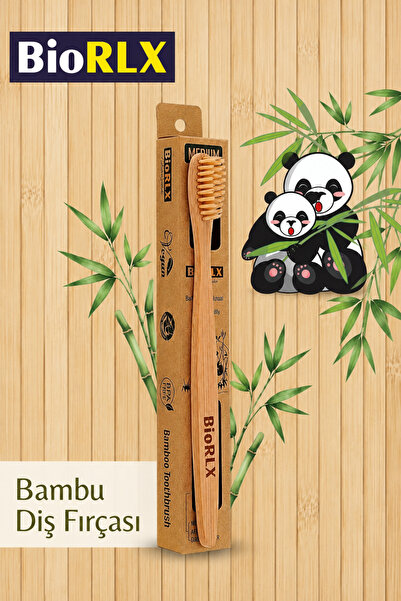 BioRLX Bambu Diş Fırçası Orta Sertlikte (12 ADET)– - Bamboo Toothbrush Medium