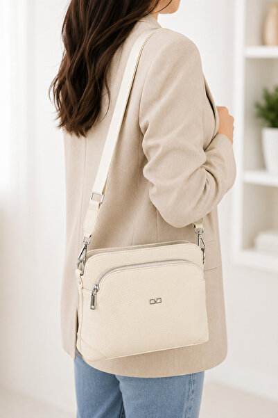 HNB Bag Women's Crossbody Shoulder Bag Madame Vera 034 Beige