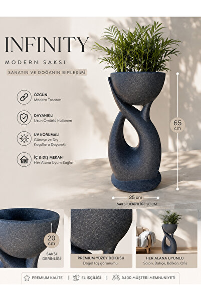 Home INFINITY - BETON GÖRÜNÜMLÜ DEKORATİF SAKSI