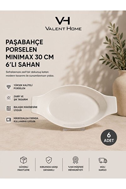 Paşabahçe Porcelain Minimax 30 cm 6-Piece Sauna