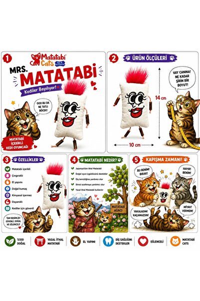 MATATABİ CATS السيدة ماتاتابي لعبة القطط الطبيعية والصوتية والقماش 12 سم (لا ...
