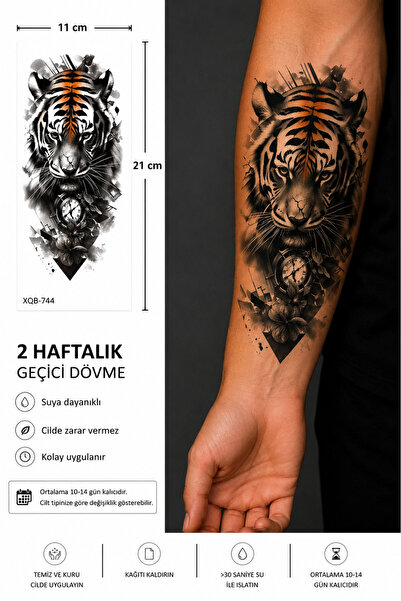 medink tattoo Gerçekçi Kaplan Realistic Model Geçici Kol Bacak Geçici Sticker...