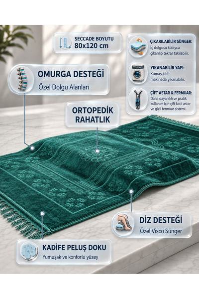 Huzur Burada Diz Destekli Ortopedik Seccade