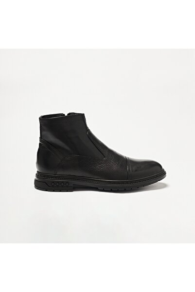John May Men's Boots Og-353 Black Leather