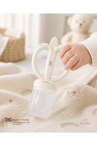 Tgm Baby Emzik Diş Kaşıyıcı Püre Bebek Meyve Süzgeci ( Krem )